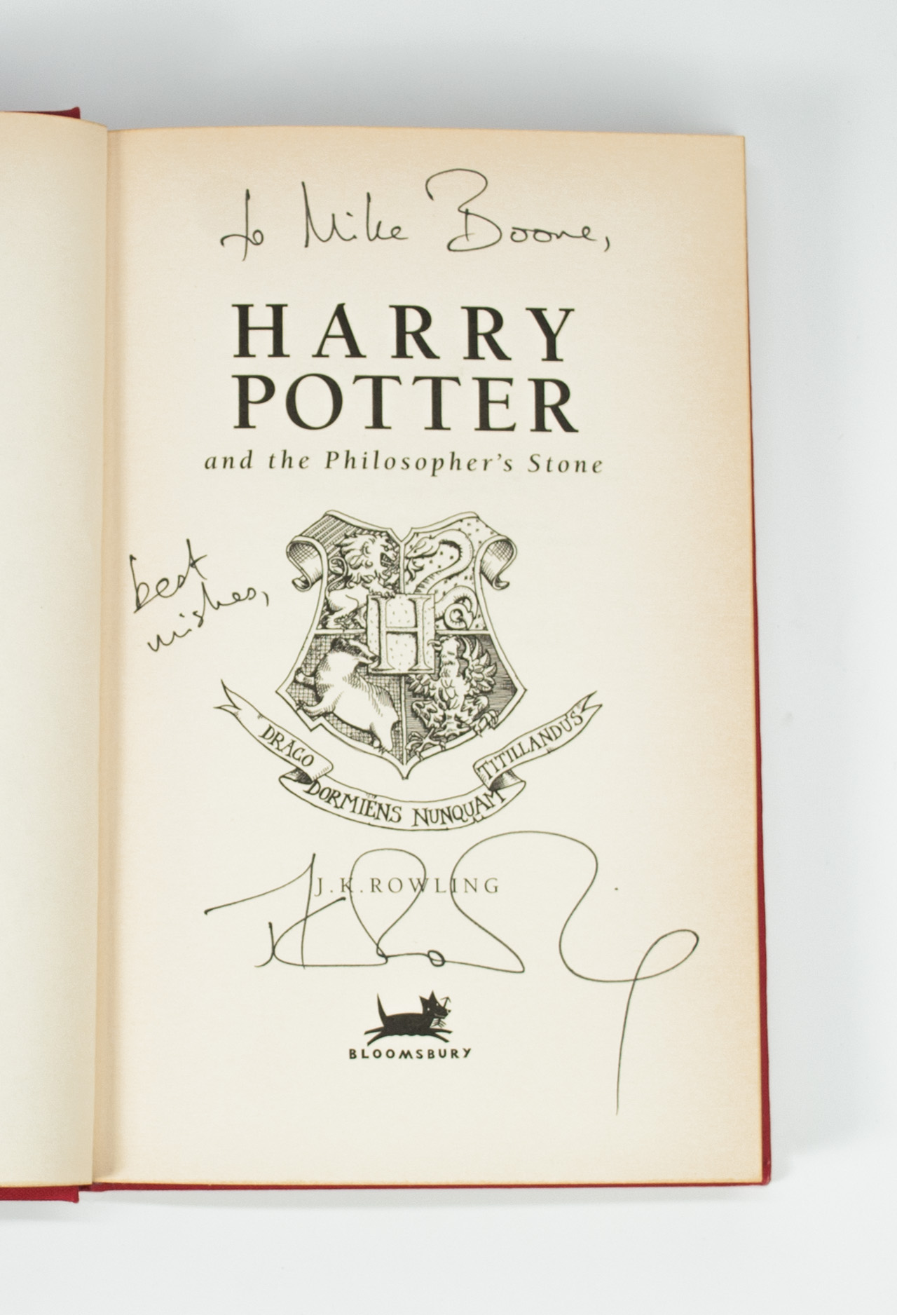 Harry Potter and the Philosopher's Stone signed by J. K. Rowling